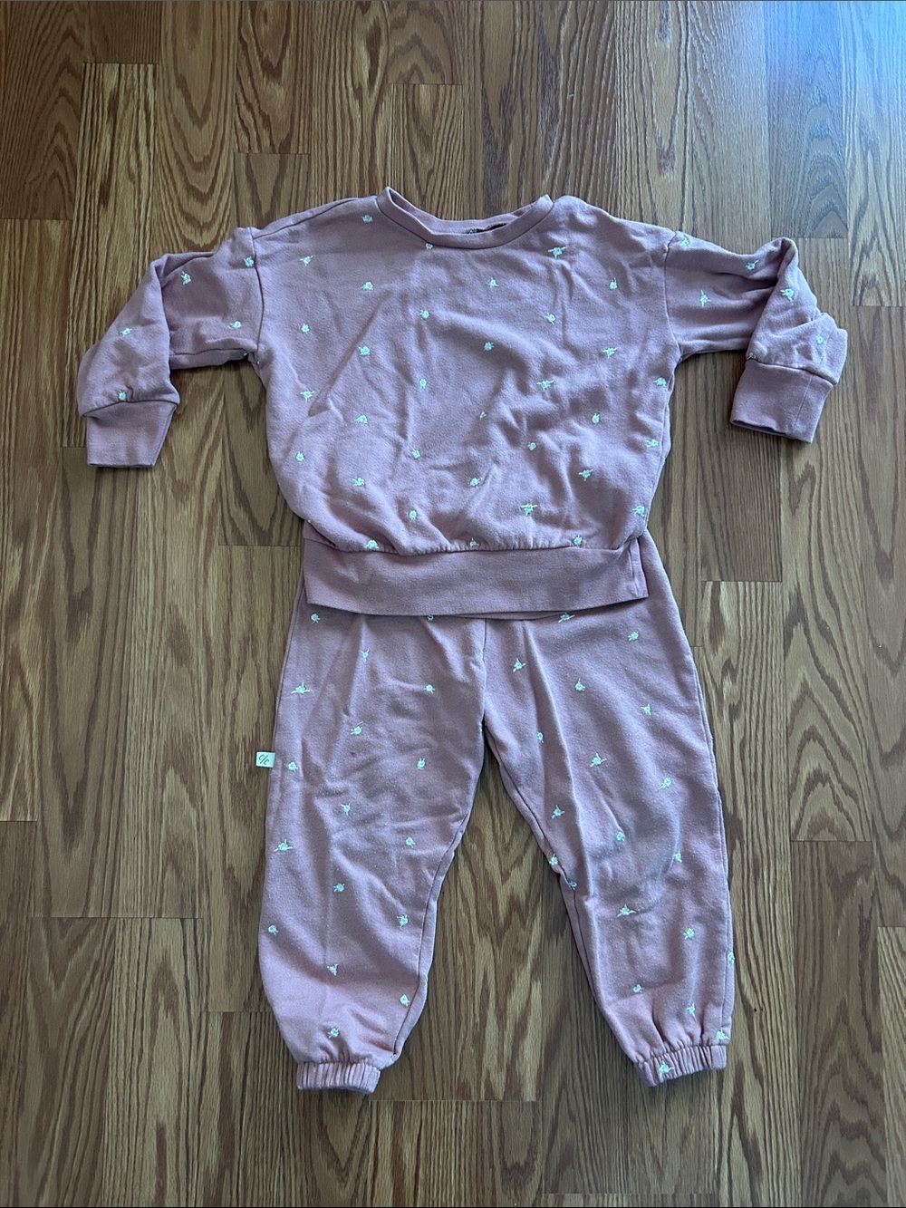 Girls Dusty Rose Matching Sweatshirt & Joggers Set